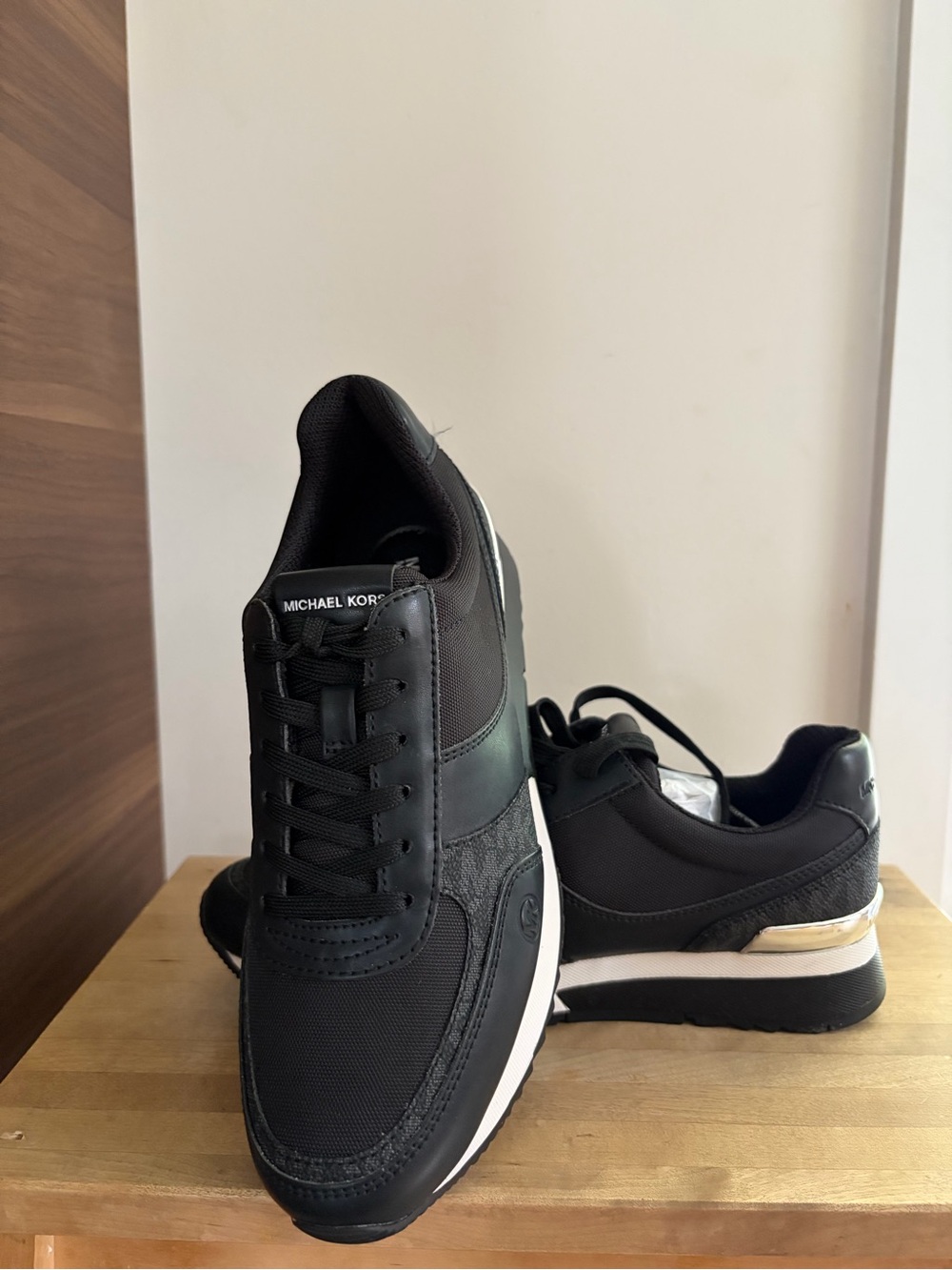 Michael Kors Andi Canvas and Signature Logo Trainer